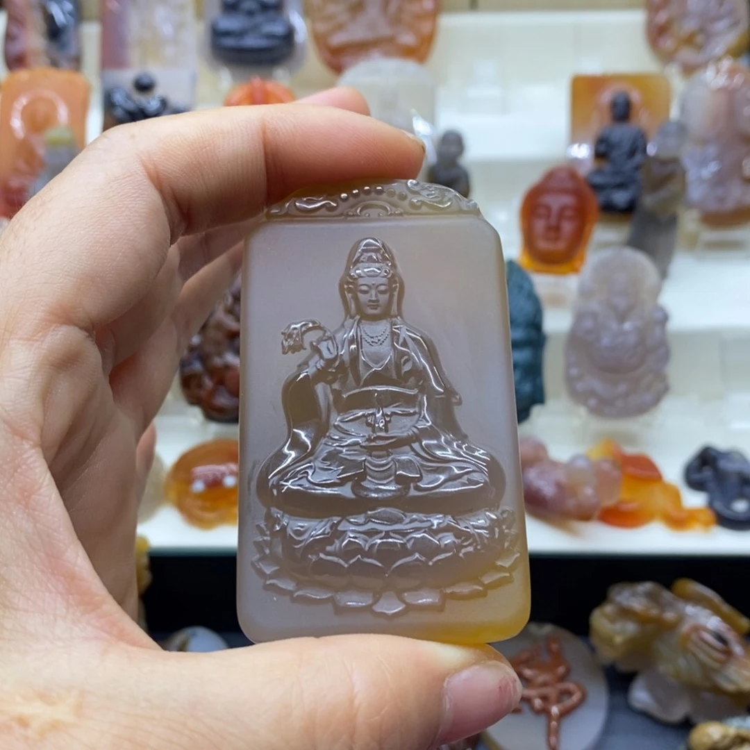 玛瑙/玉髓吊坠(赠链)未镶嵌硕*吊坠
