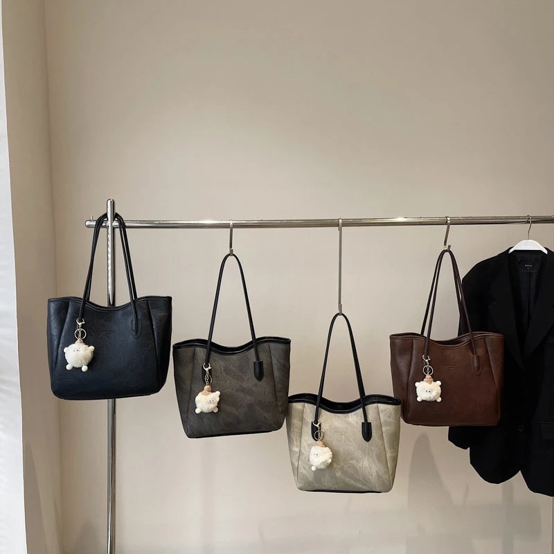 新款韩版时尚通勤大容量托特包百搭单肩包学生小众简约洋气大包包