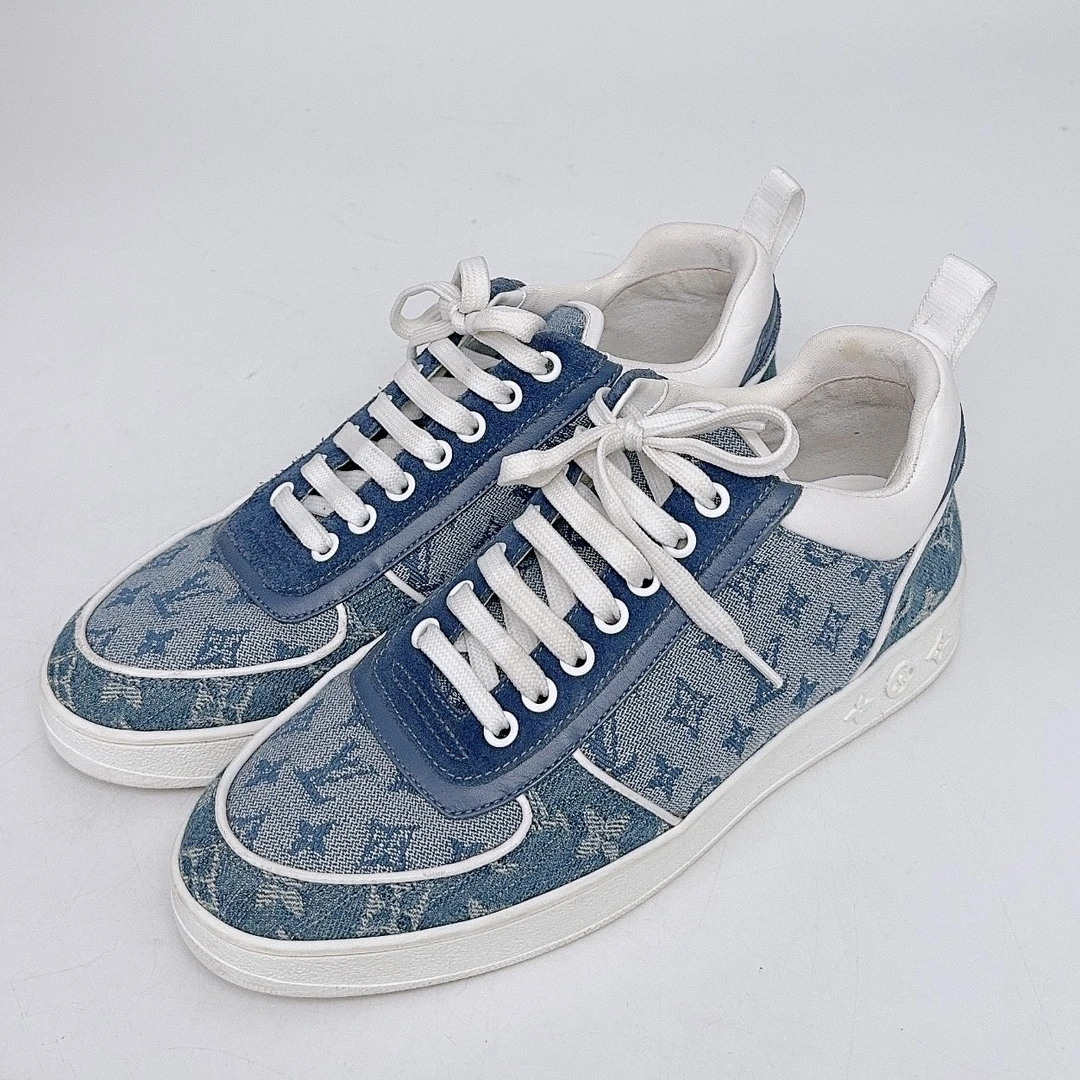 99新 LouisVuitton/路易威登 38码/丹宁牛仔满印板鞋/jm07097