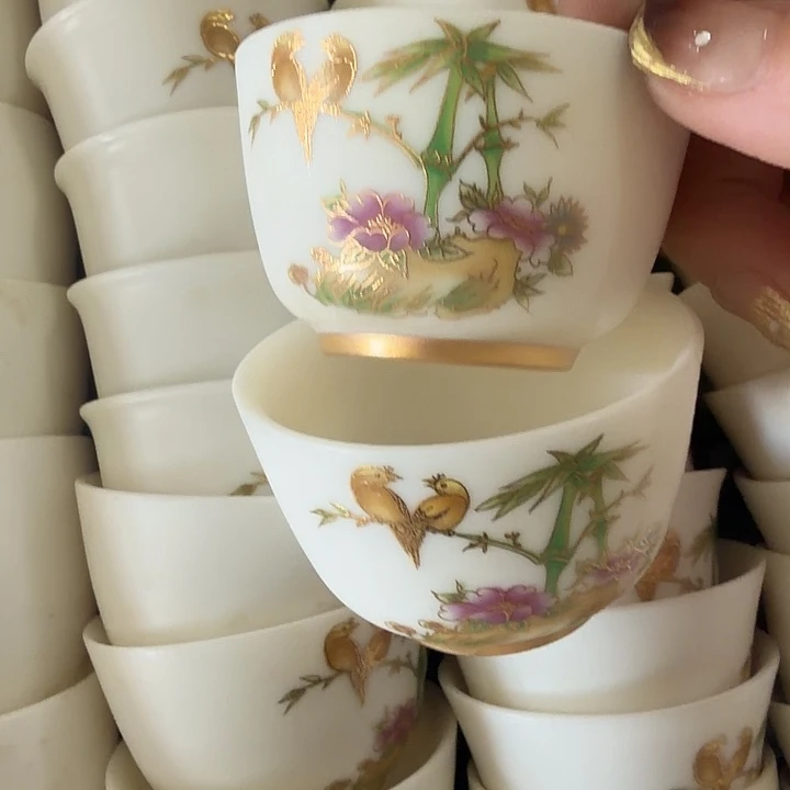 高端羊脂玉茶杯系列两个一组