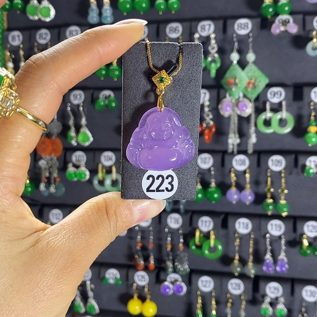 银S925镶嵌翡翠耳饰223