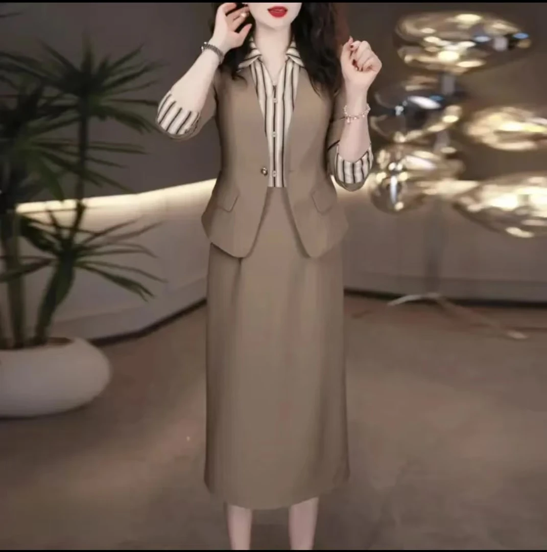 【外套+连衣裙】秋季新款优雅贵气气质时尚显瘦减龄两件套女装