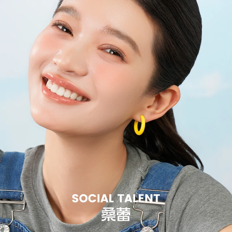 合金珐琅耳饰 【小半环】桑蕾SocialTalent耳环彩色简约小众百搭
