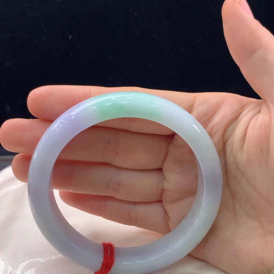 翡翠手镯未镶嵌缅甸A货翡翠 春彩59 60