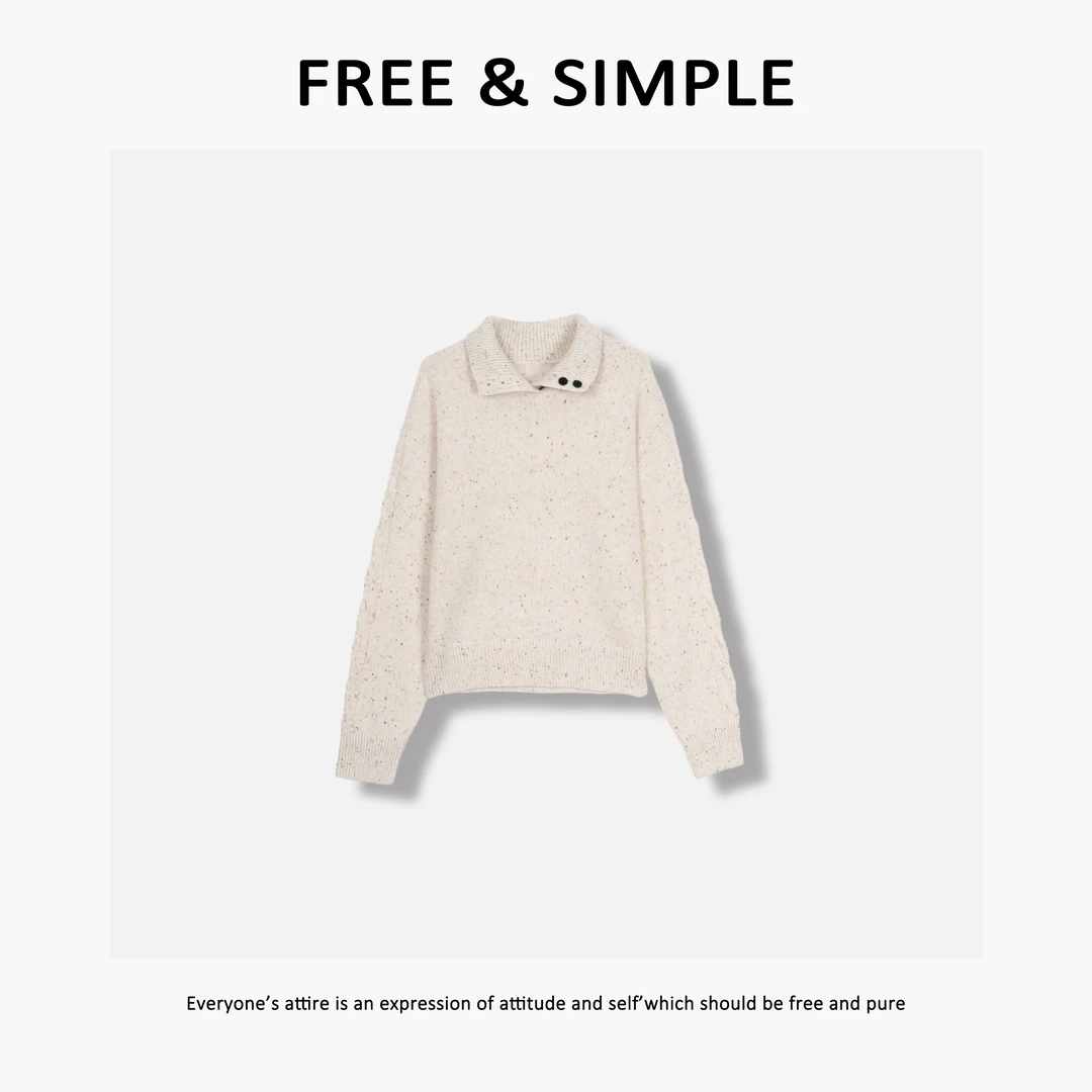 Free&Simple-‘漫天雪花’秋冬款极简小众慵懒感毛衣-26694