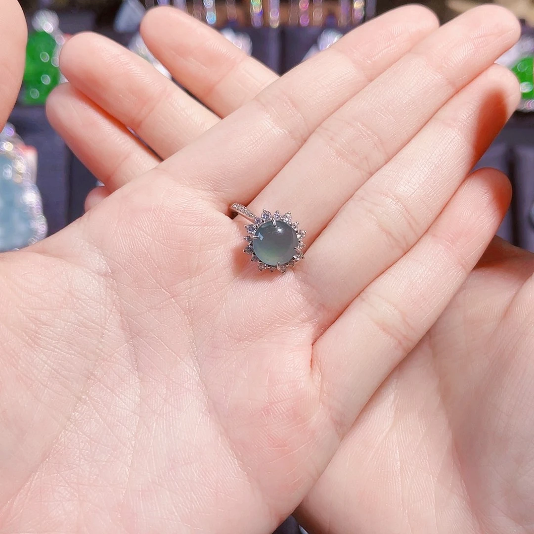 翡翠颈饰银S925镶嵌布****r戒指