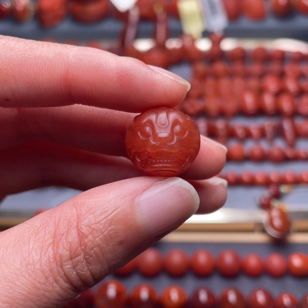 南红玛瑙未镶嵌其他W15➕保山辣椒红貔貅珠