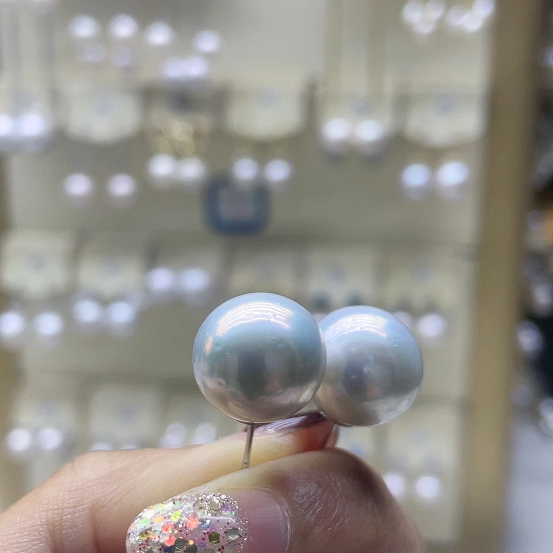 淡水珍珠耳饰银S925镶嵌