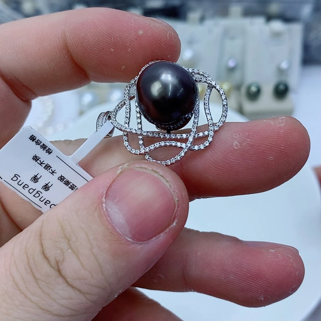 海水珍珠银S925镶嵌颈饰