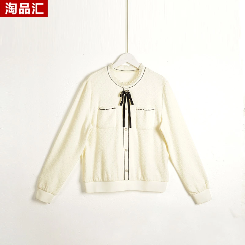 GPE2【专柜捡漏】中高端时尚女装DQB-小衫1027-燕麦奶色