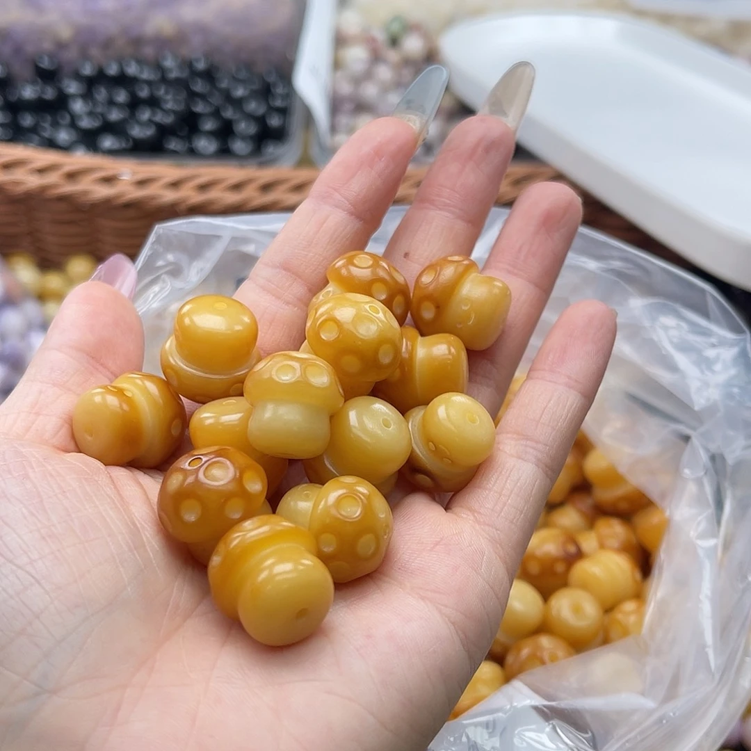 白玉菩提吊坠q17mm/15颗蘑菇