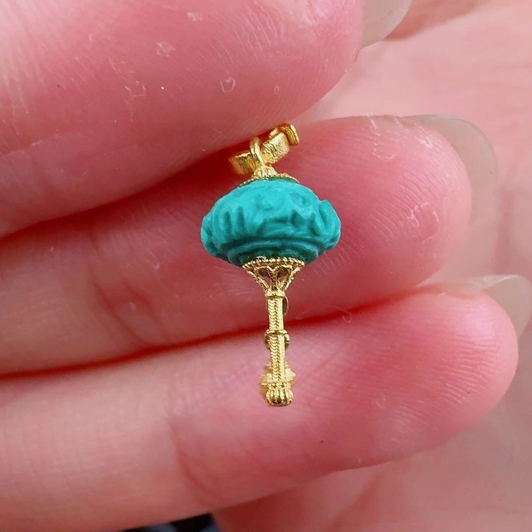 绿松石珠宝奇石18K金镶嵌