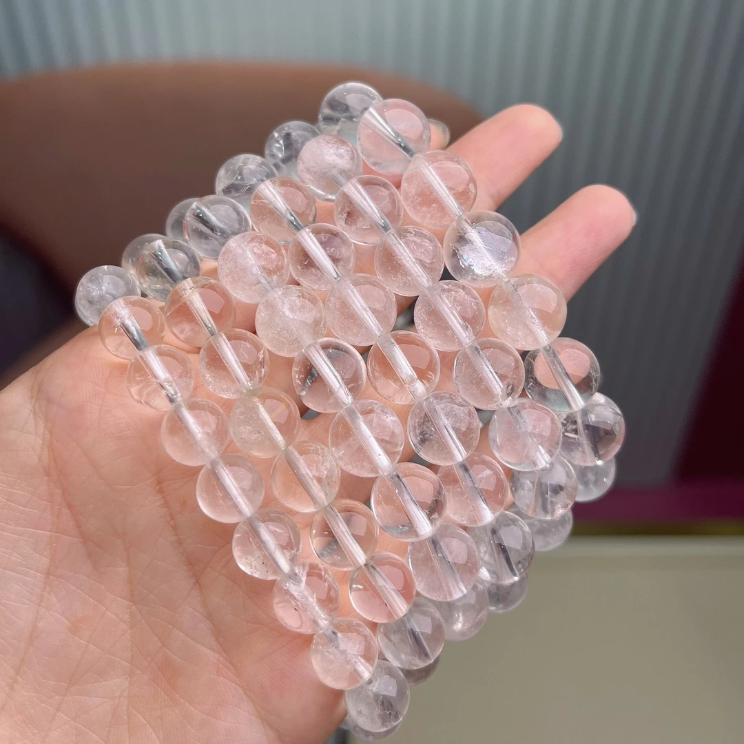 优选白水晶手串白阿赛水晶手串10-12mm素圈-多样性发其一天然手链