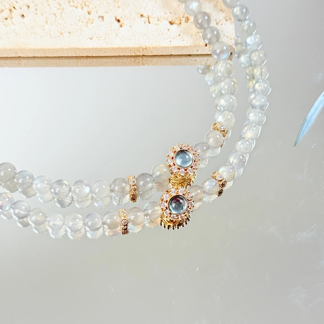 【蓝光无限】灰月光手串6mm面小仙多样性发其一Z