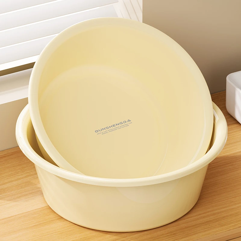 超大奶油风洗脸盆特厚防摔家用学生宿舍塑料盆洗衣盆洗脚盆洗菜盆