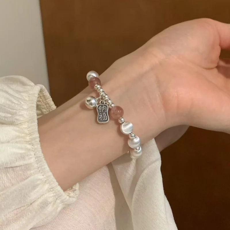 足银手链 49号链接足银999.9猫眼招财纳福猫眼手链