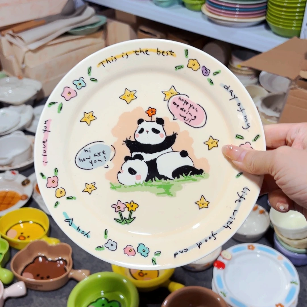 陶瓷摩登熊猫派对八寸餐盘全品