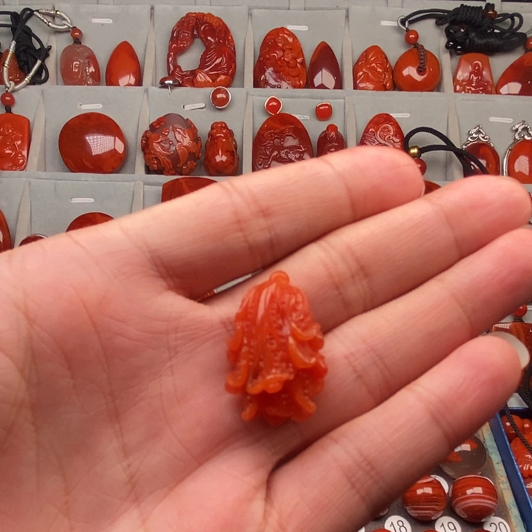 南红玛瑙未镶嵌吊坠(不含链)
