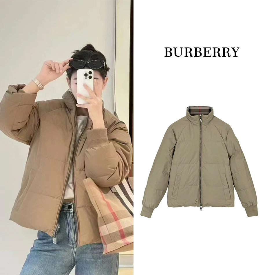 全新未使用 BURBERRY/博柏利 女款双面穿格纹羽绒服