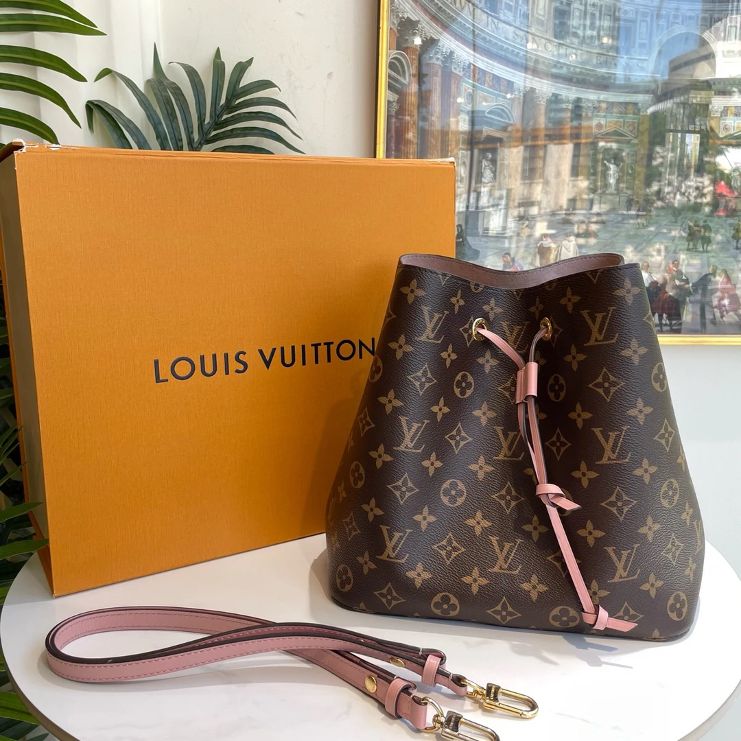 95新 LouisVuitton/路易威登 多宝二奢/78139/粉水桶 芯片