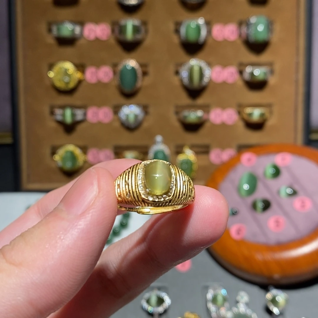 和田玉银S925镶嵌戒指