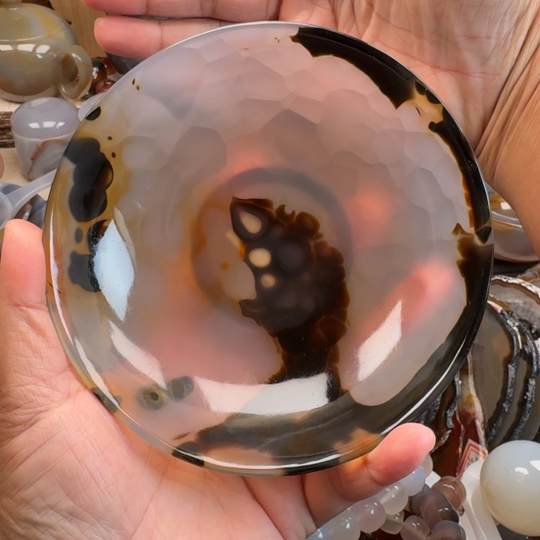 朗***珂未镶嵌盘子玛瑙/玉髓