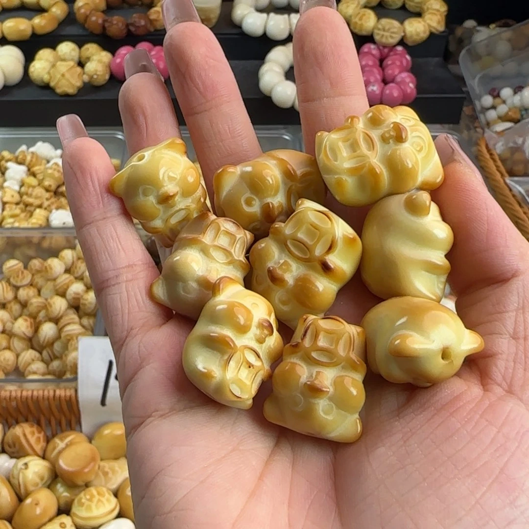 菩提根/象牙果吊坠微瑕牙果炭烤属钱9颗