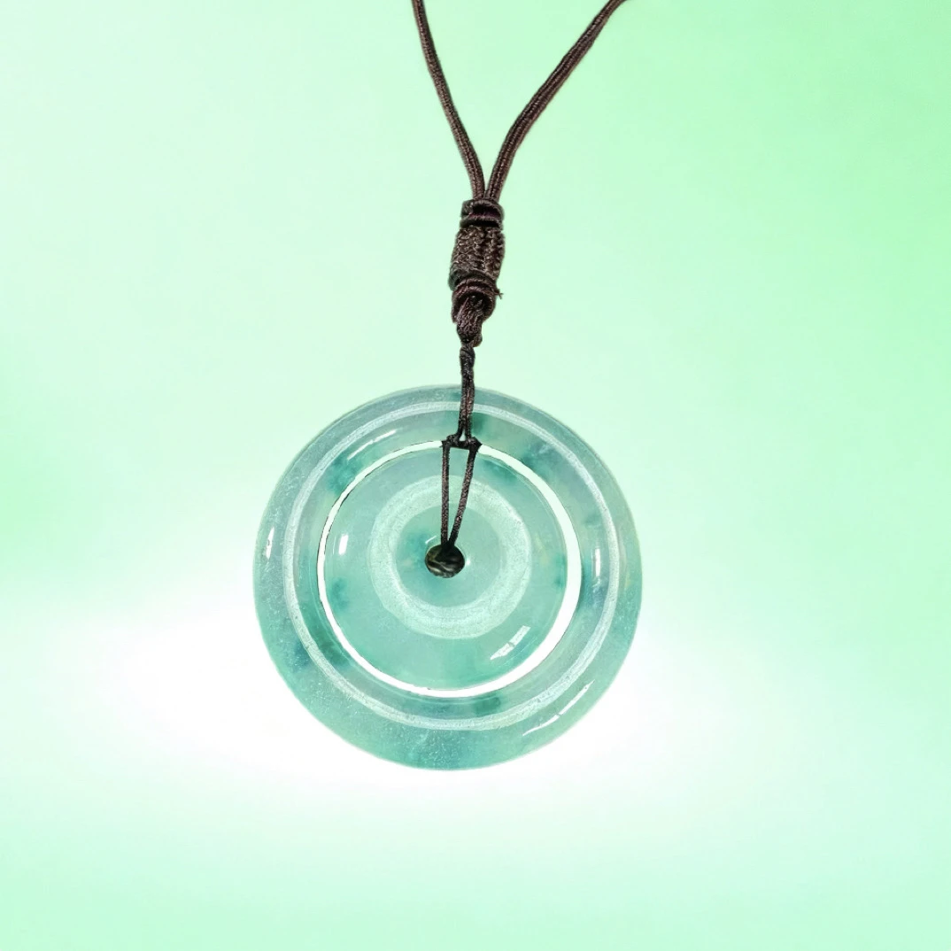 DC.带绿透花平安子母扣A118-CDN-1A