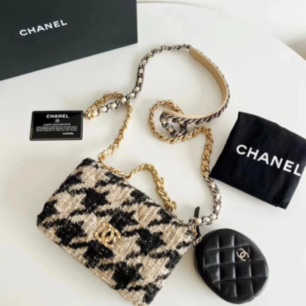 95新 Chanel/香奈儿 香奈儿千鸟格19woc斜挎包25020043-01