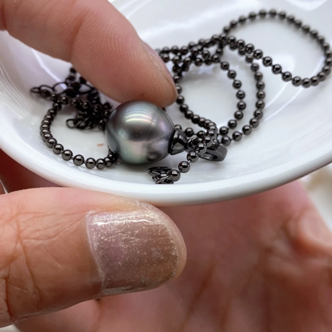 银S925镶嵌海水珍珠套链