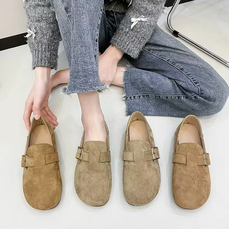 【欧尼】勃肯鞋豆豆鞋舒适时尚百搭软底复古春季平底圆头方头秋季