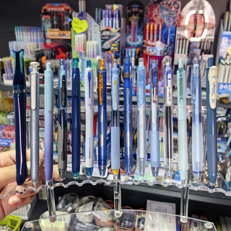 点石蓝色套系15支组合中性笔-按动黑色中性笔0.5mm