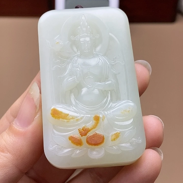 和田玉挂件未镶嵌海***。F