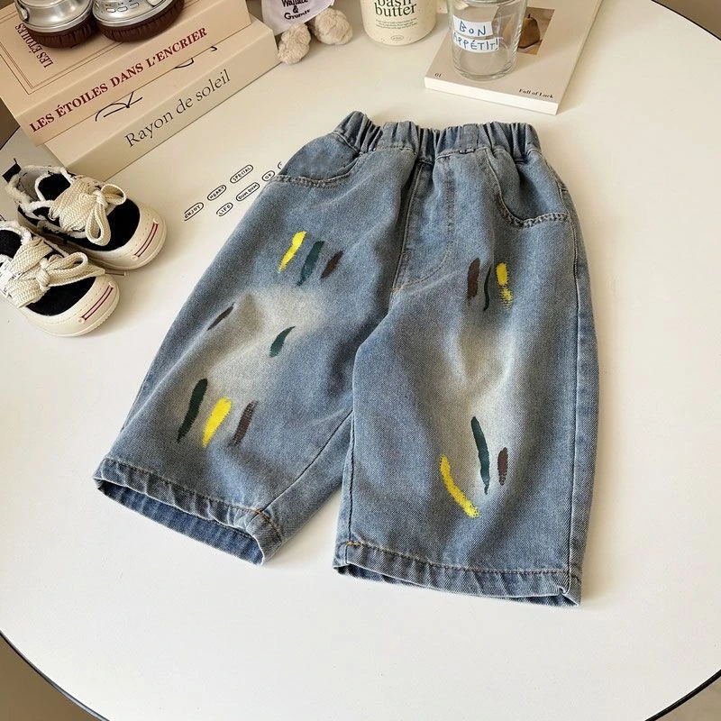 男童牛仔短裤夏季外穿2025新款中大童儿童装洋气休闲薄款夏装男孩