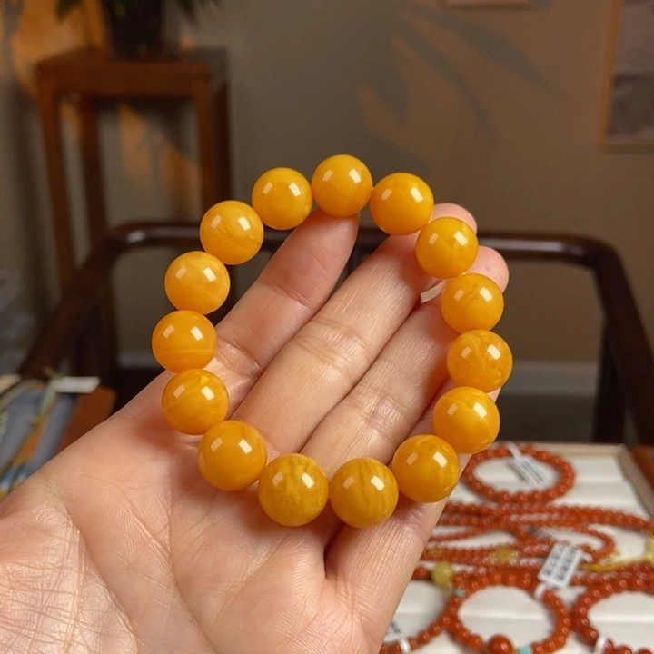 琥珀手链未镶嵌锡****馆蜜蜡手串13