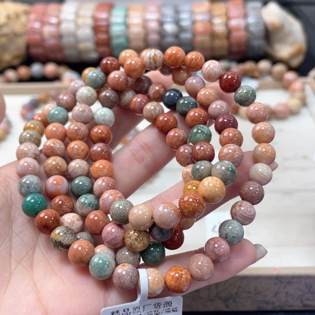 硅化珊瑚（珊瑚玉）手链未镶嵌一****吖882