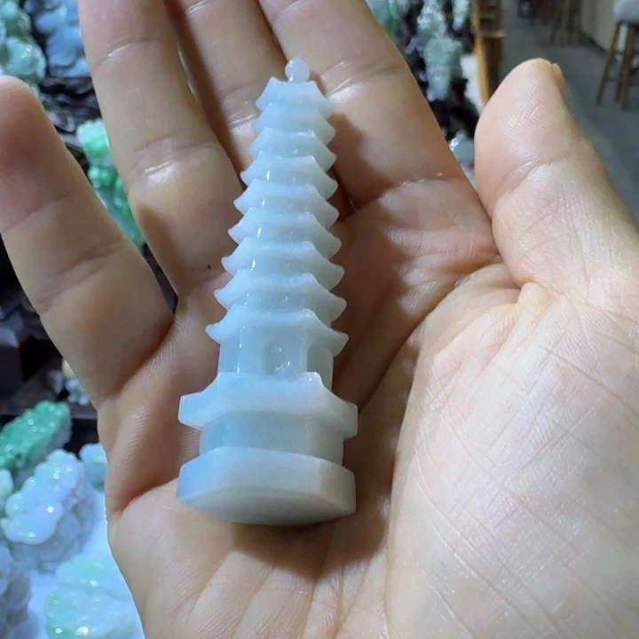 翡翠把件未镶嵌文昌塔