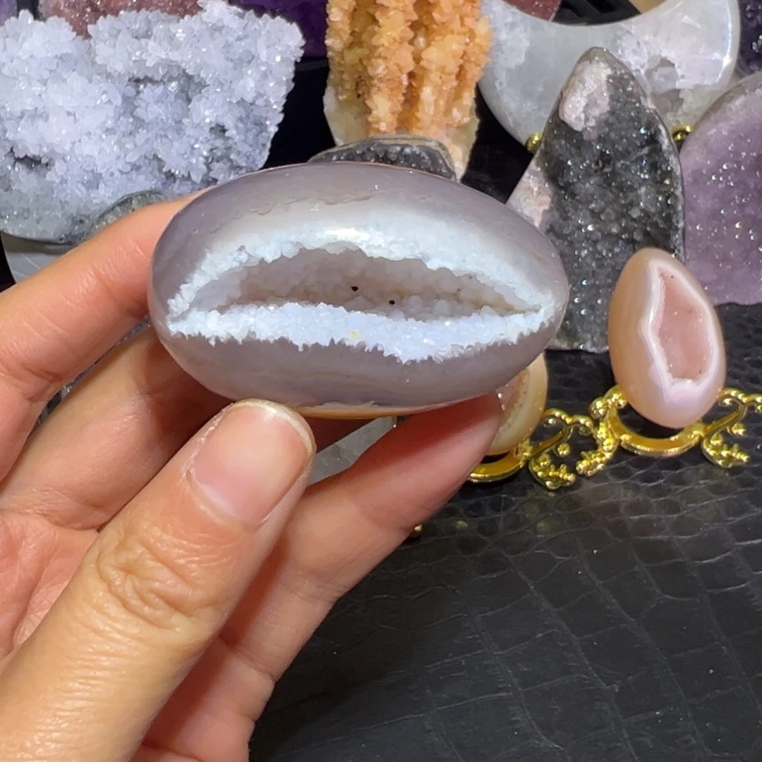 未镶嵌珠宝半成品紫晶4牙软全抛钱袋子