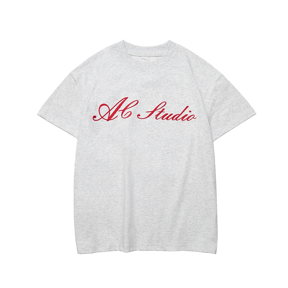 小个子短款字母刺绣短袖T恤男夏季美式休闲潮流显肩宽索罗娜体恤