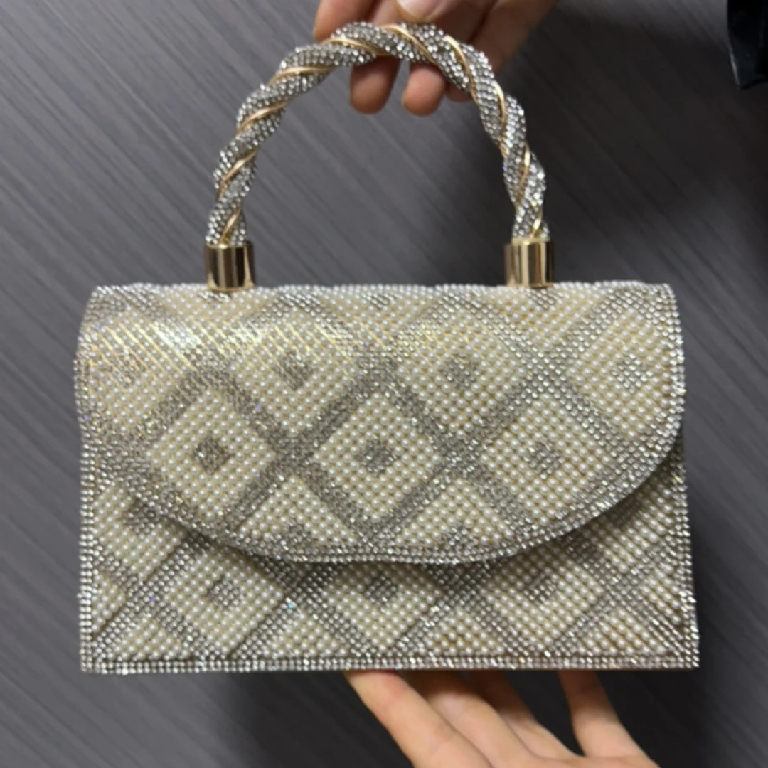 珍珠宴会晚宴礼服新款女士手提包手拿包斜挎