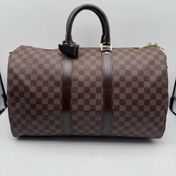 95新 LouisVuitton/路易威登 97新棕棋盘格旅行袋2731/keepall45