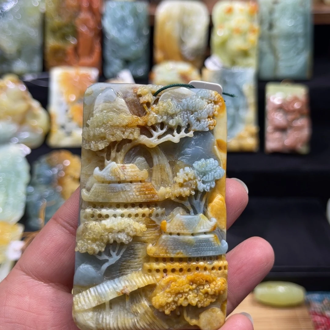 嘟***嘟蛇纹石玉未镶嵌颈饰