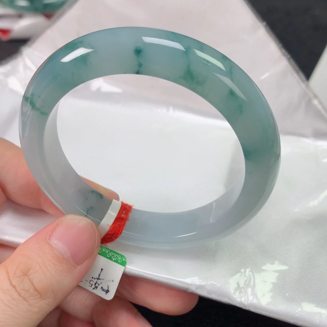 未镶嵌手镯翡翠缅甸天然翡翠手镯54圈口