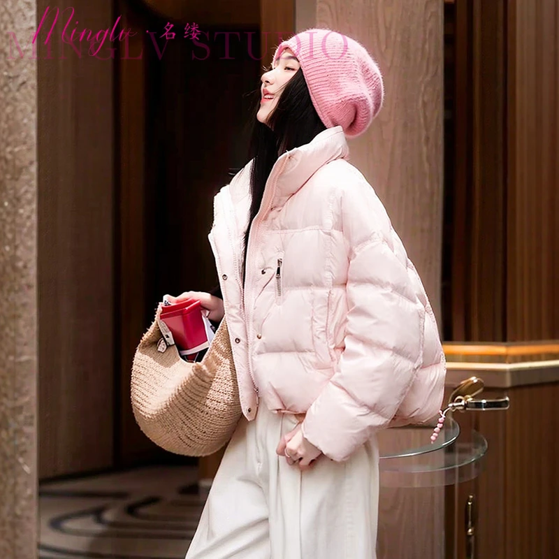 温柔甜美小个子短款时尚羽绒服2025冬季显高显瘦保暖高品质外套