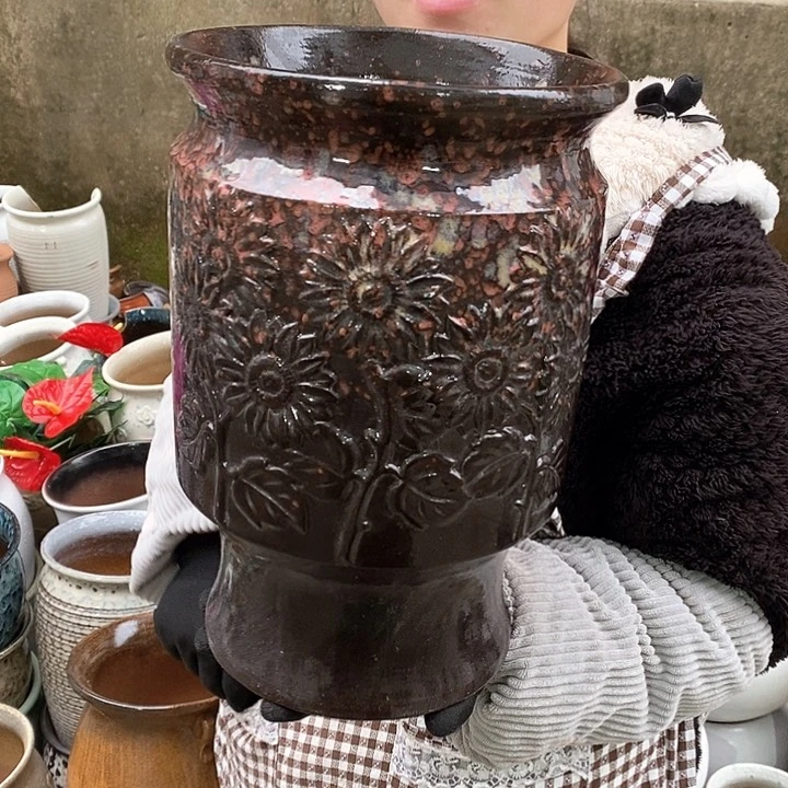 紫砂花盆正品口20高31