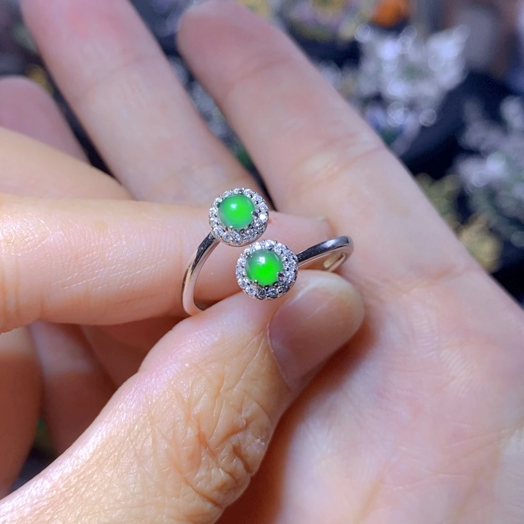 翡翠银S925镶嵌吊坠(不含链)天然资源