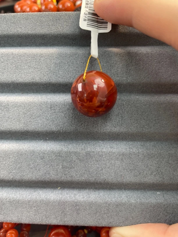 南红玛瑙瓦西牛血火焰大单珠典藏精品20mm