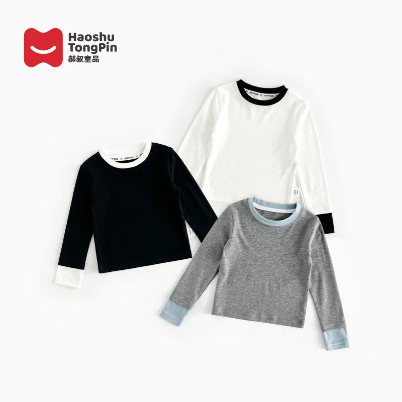 郝叔童品春季新款洋气女宝长袖T恤2025时尚网红款韩版潮HR5137