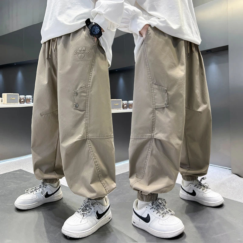 男童裤子春秋款外穿潮帅气时髦春装中大童束脚裤春季儿童休闲长裤