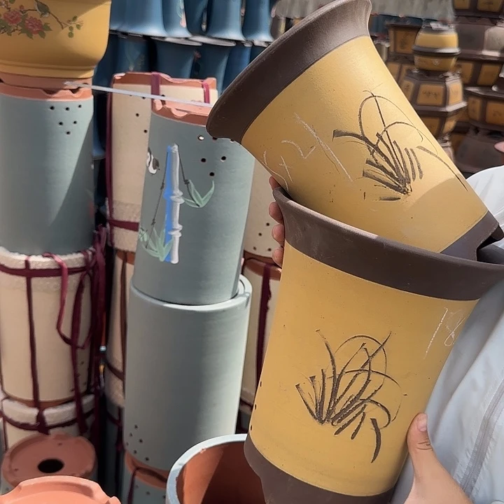 黄色兰花盆18+15花盆花盆花盆花盆